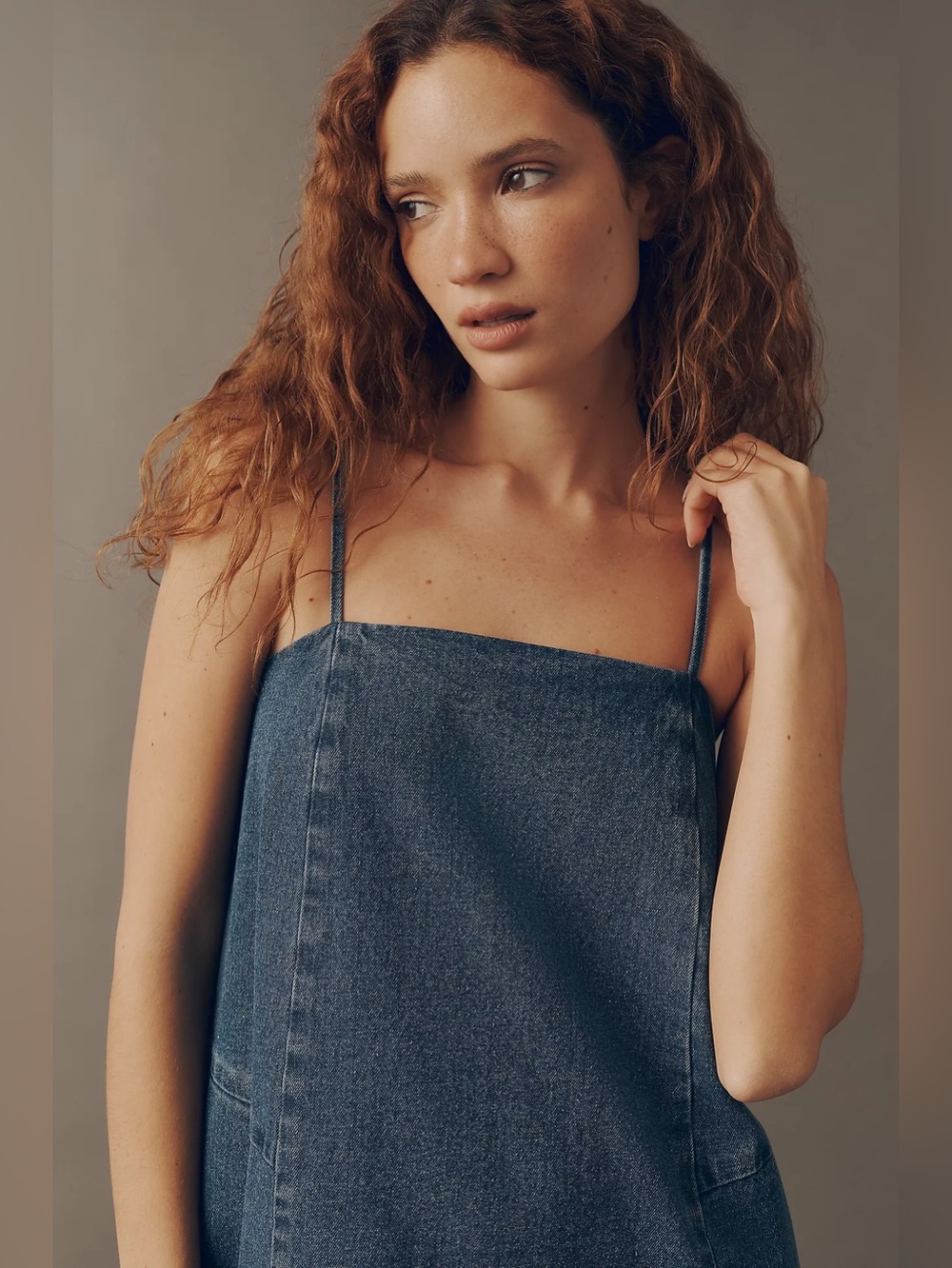 NWT Size XL - Mare Mare Cotton Denim Square-Neck Mini Dress w Pockets (US$ 148) - Picture 8 of 16